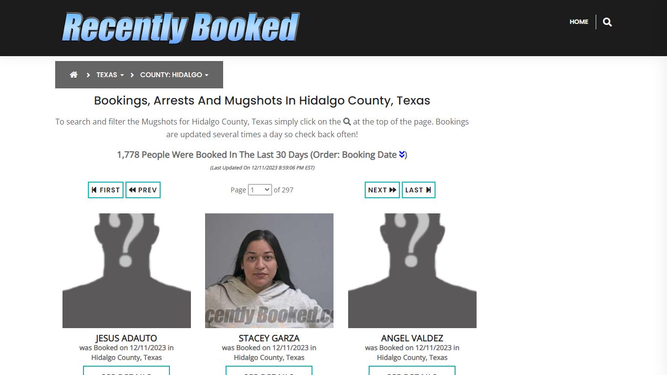 Recent bookings, Arrests, Mugshots in Hidalgo County, Texas