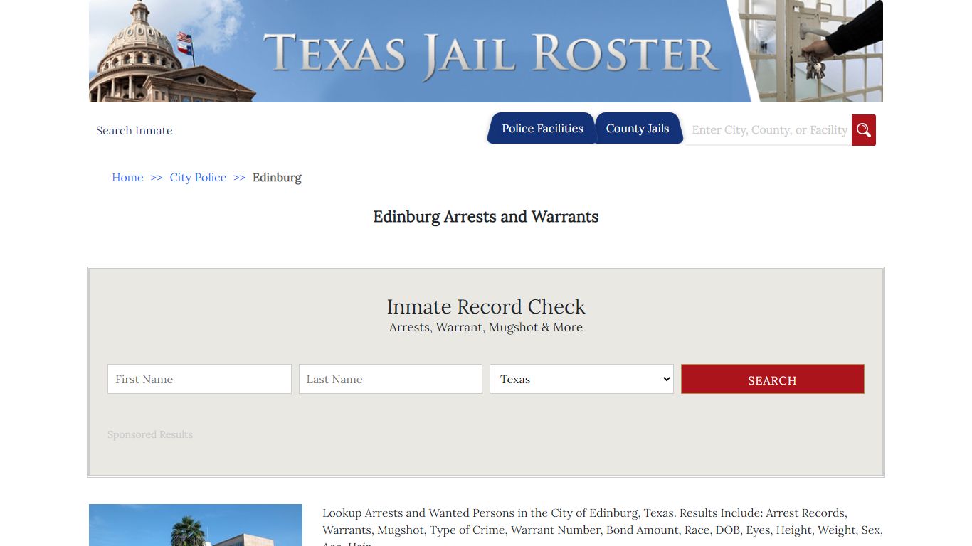 Edinburg Arrests and Warrants | Jail Roster Search